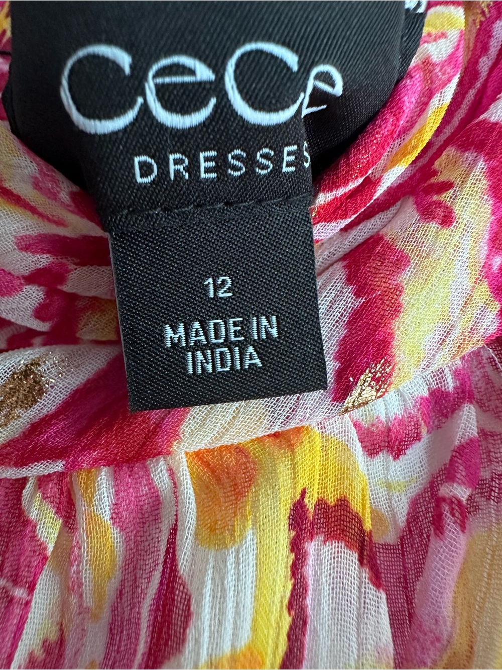 CeCe Pink and Yellow Paisley Tiered Halter Maxi Dress - Picture 5 of 7